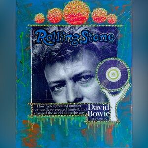 1 of 1 Original Art by Acrylic Melody. David Bowie Mixed Media Art